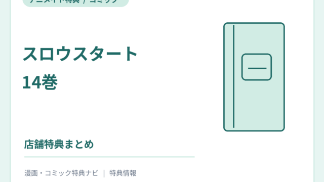 スロウスタート 14巻 アニメイト特典の案内サムネイル（書影ではありません）